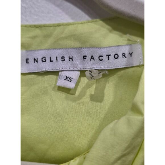 English Factory Highlighter Yellow Ruffle Babydoll Pockets Shirt Dress, XS - Picture 16 of 16